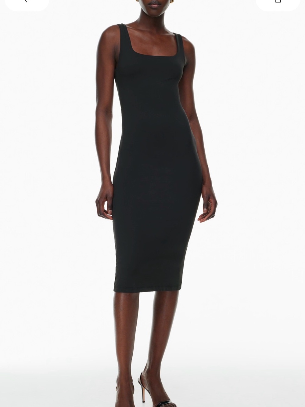 Aritzia Black Sleeveless Square-Neck Maxi Dress